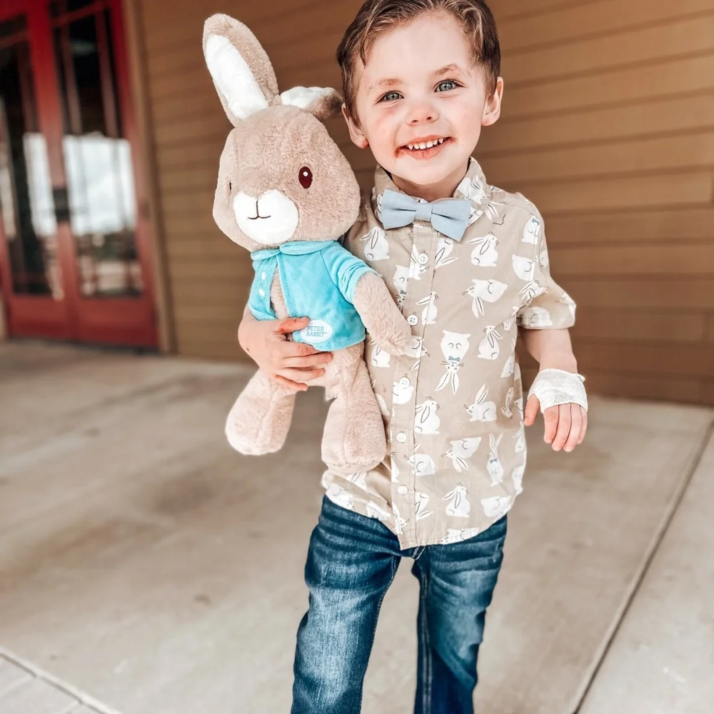 Toddler Boys Dress Shirt Bundle 4T | Old Navy Bunny + Wonder Nation Pink Gingham